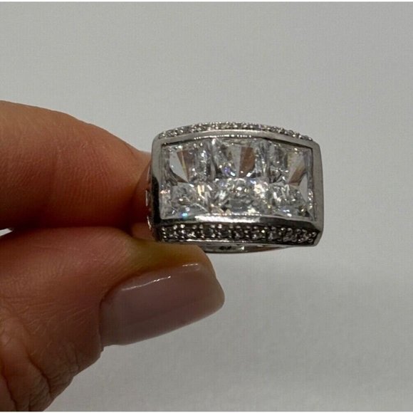 925 STERLING SILVER CZ RING SIZE 7 - Picture 4 of 10